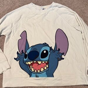 Disney Stitch Sweatshirt - Cream and Blue